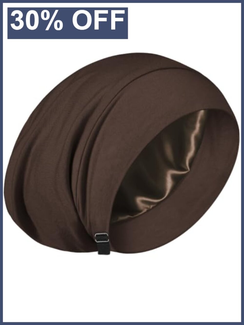 100% Mulberry Silk Bonnet Sleeping Hair Wrap Adjustable Double Layer